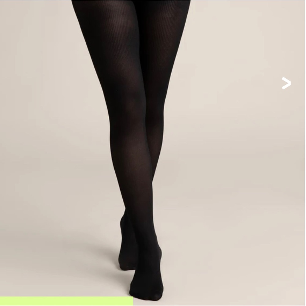 Sheertex Fine Rib Classic Semi-Sheer Tights, black size M, NWT